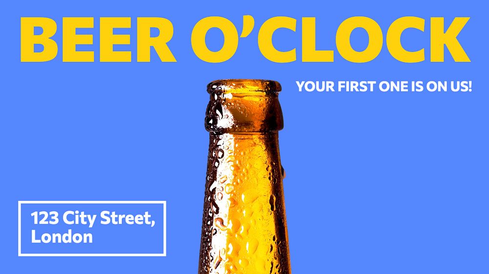 Beer time  blog banner template, editable text