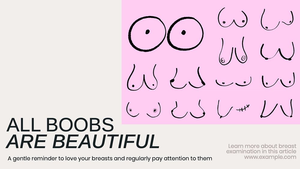 All boobs are beautiful  blog banner template, editable text