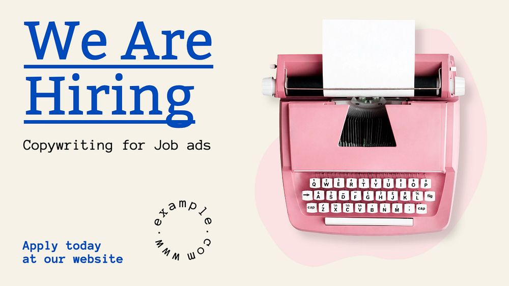 Job ad  blog banner template, editable text