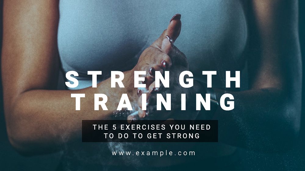 Strength training  blog banner template, editable text