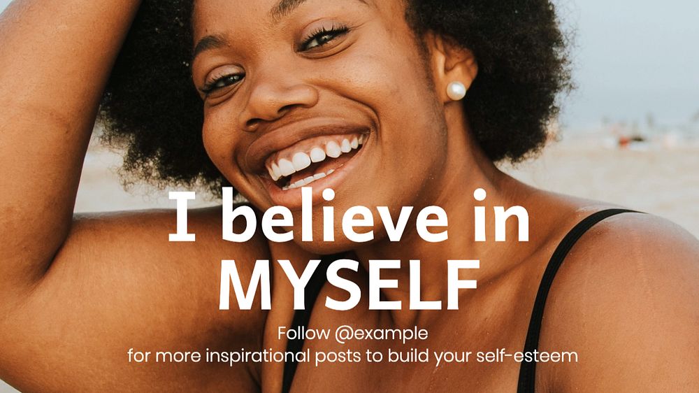 Believe in myself  blog banner template, editable text