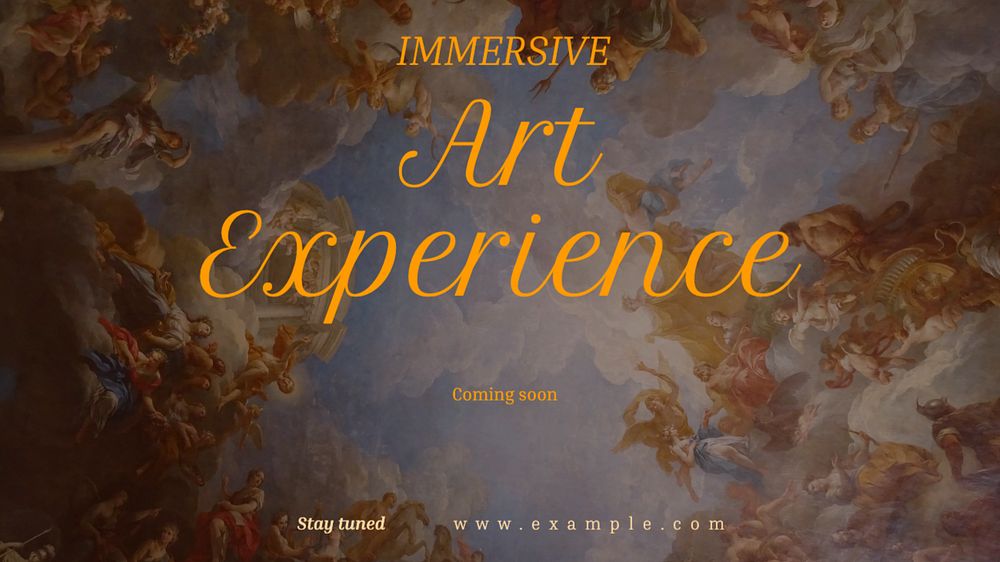 Immersive art experience  blog banner template, editable text