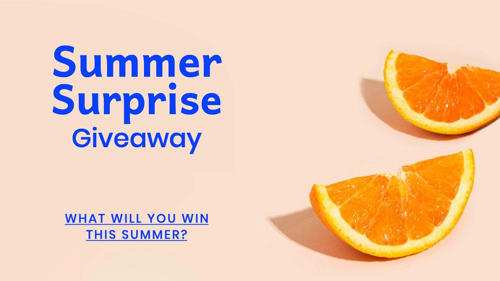 Summer giveaway  blog banner template, editable text