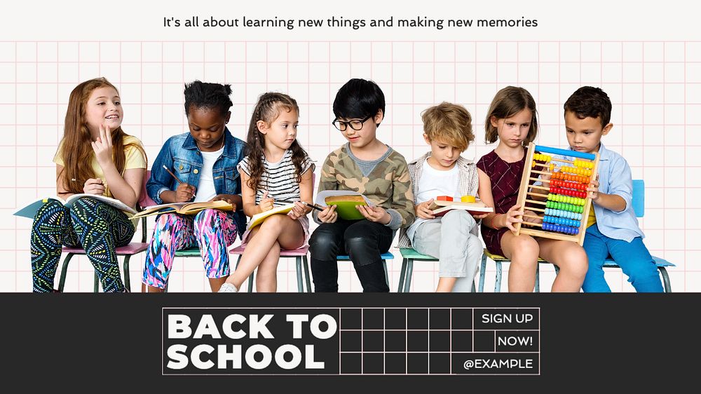 Back to school blog banner template, editable design