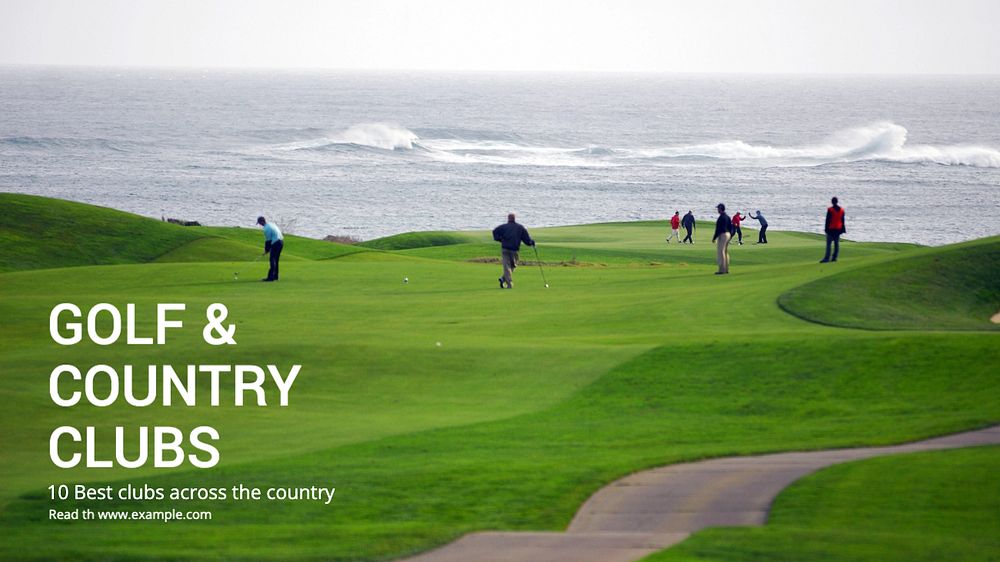 Golf & country club  blog banner template, editable text