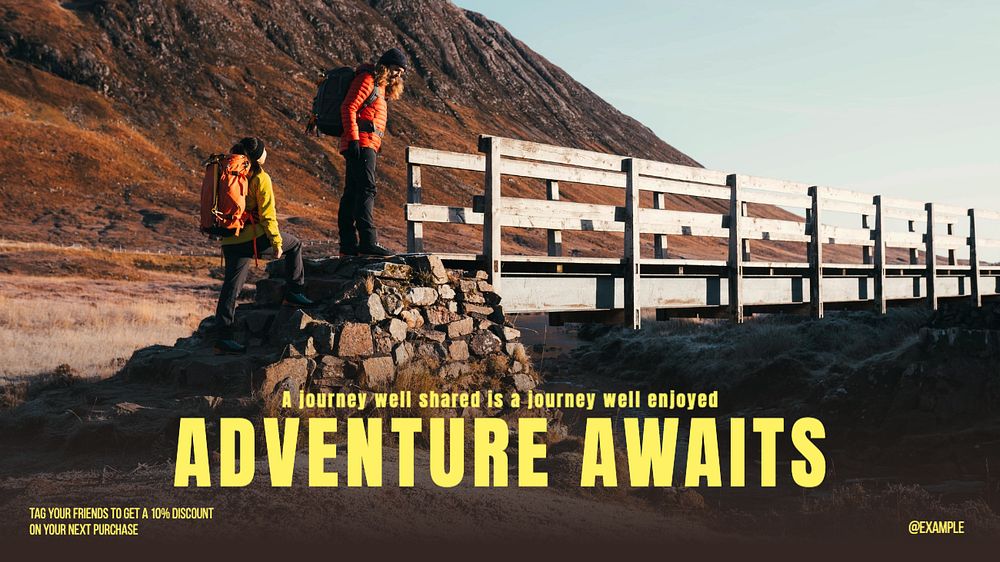 Adventure is out there  blog banner template, editable text