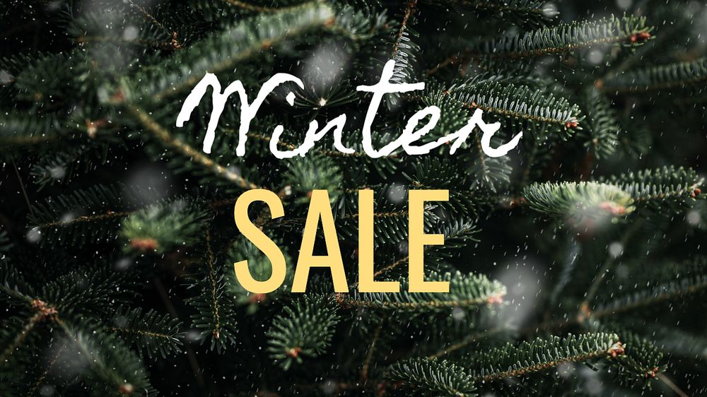 Winter sale  blog banner template, editable text