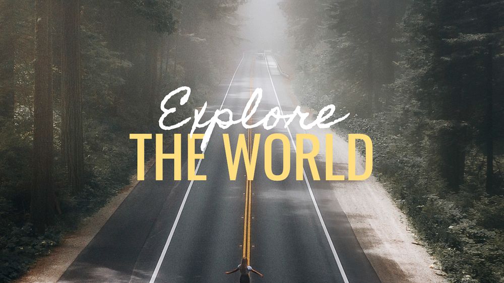 Explore the world  blog banner template, editable text