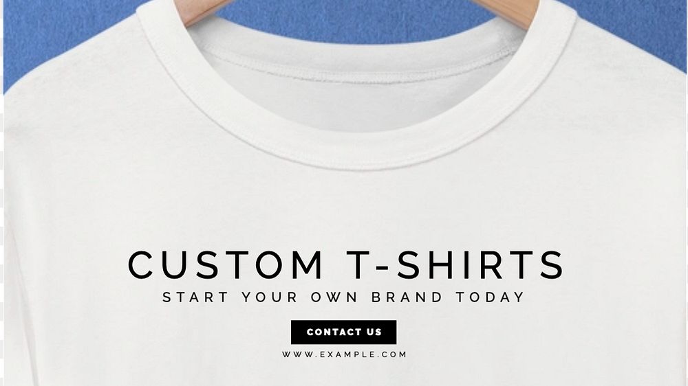 Custom t-shirts  blog banner template, editable text