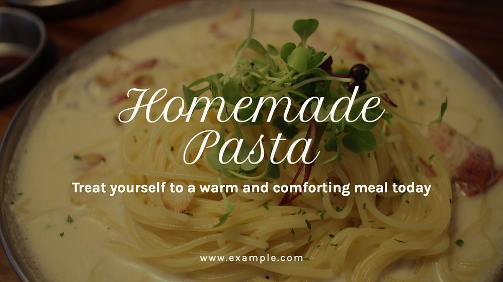 Homemade pasta  blog banner template, editable text