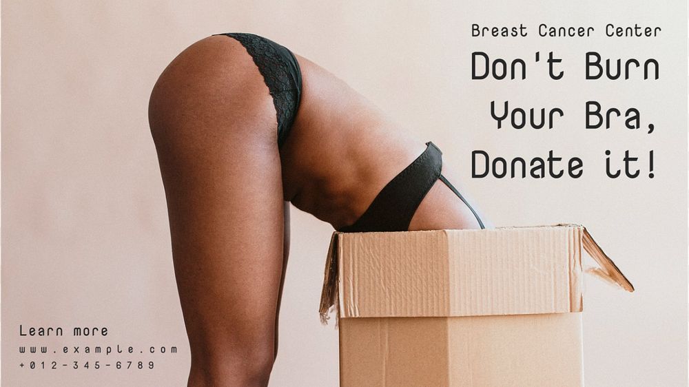 Bra donation  blog banner template, editable text