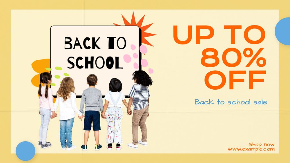 Back to school sale blog banner template, editable design