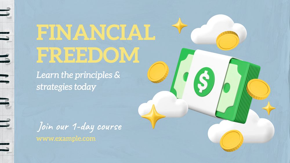 Financial freedom blog banner template, editable design