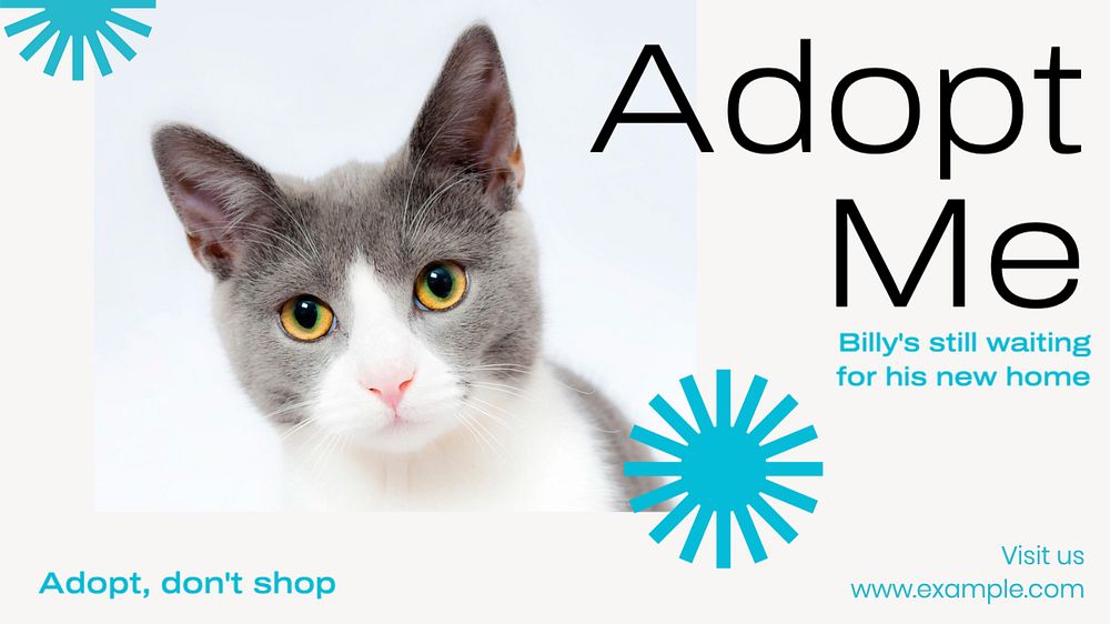 Adopt don't shop  blog banner template, editable text