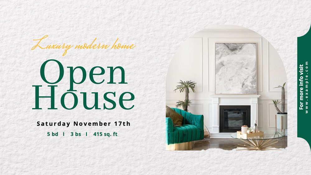 Open house  blog banner template, editable text