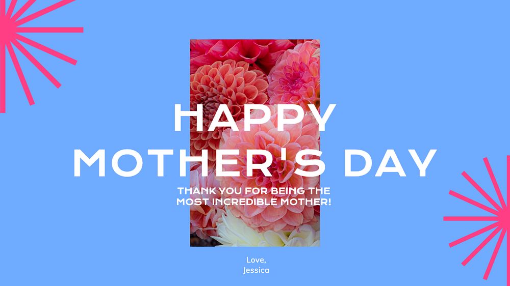 Happy mother's day  blog banner template, editable text