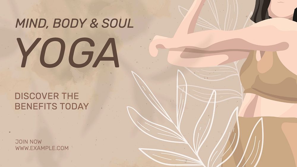 Yoga class blog banner template, editable design