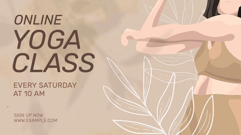 Online yoga class blog banner template, editable design