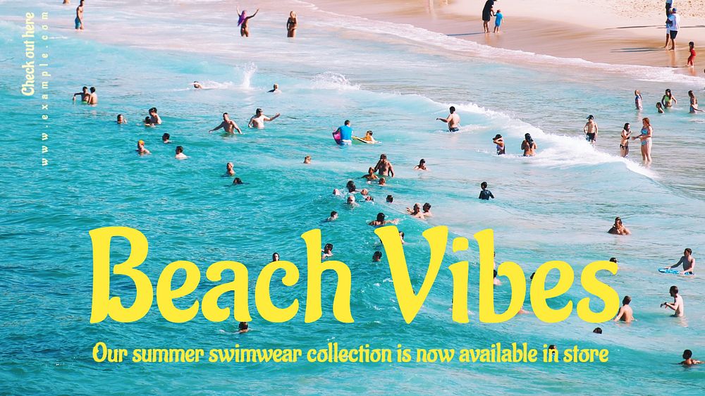 Beach vibes  blog banner template, editable text