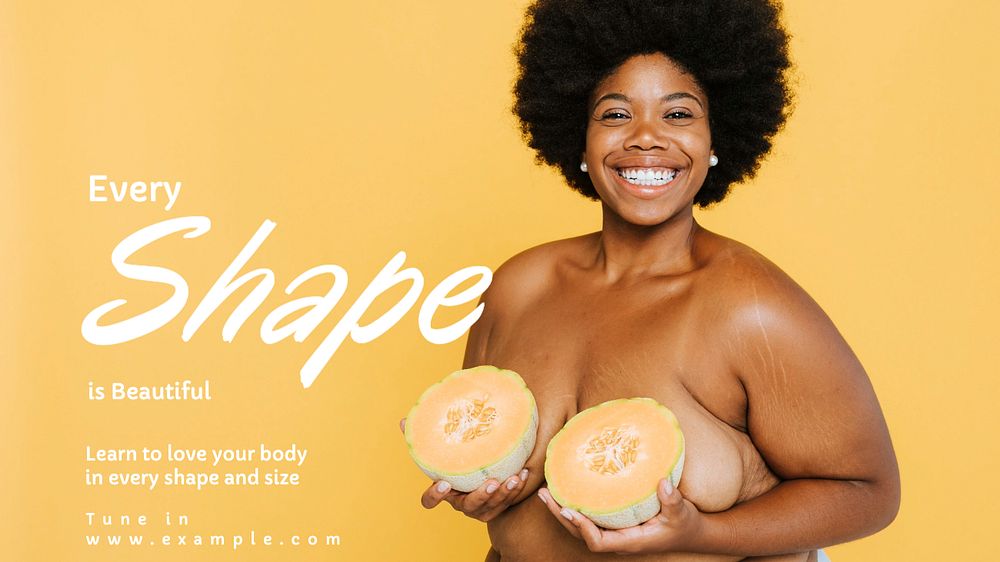 Body positivity  blog banner template, editable text