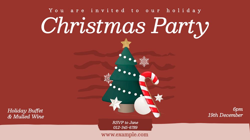 Christmas party  blog banner template, editable text