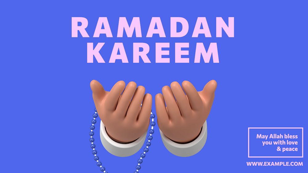 Ramadan Kareem  blog banner template, editable text