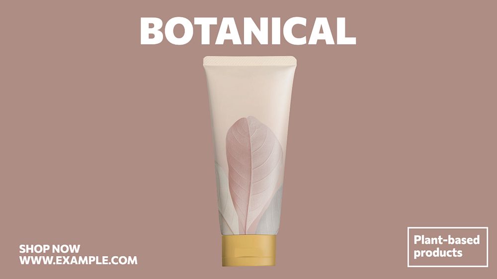 Botanical products  blog banner template, editable text