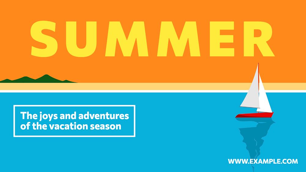 Summer  blog banner template, editable text