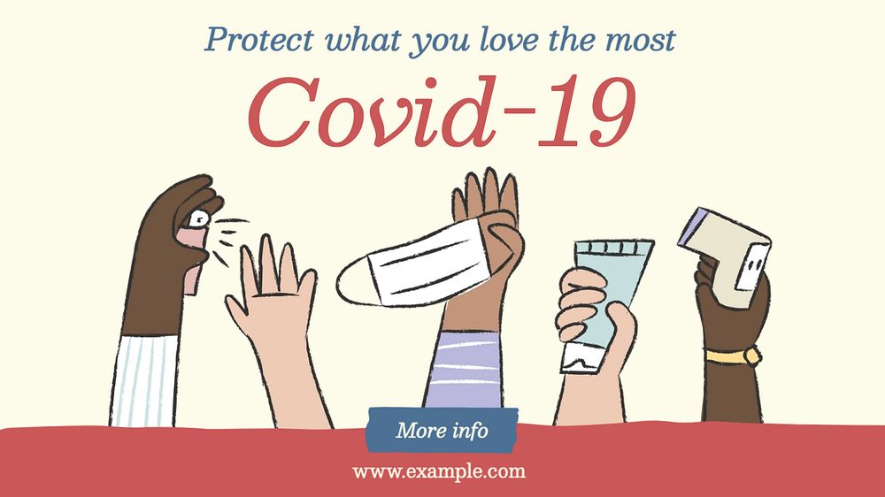 COVID-19 pandemic  blog banner template, editable text