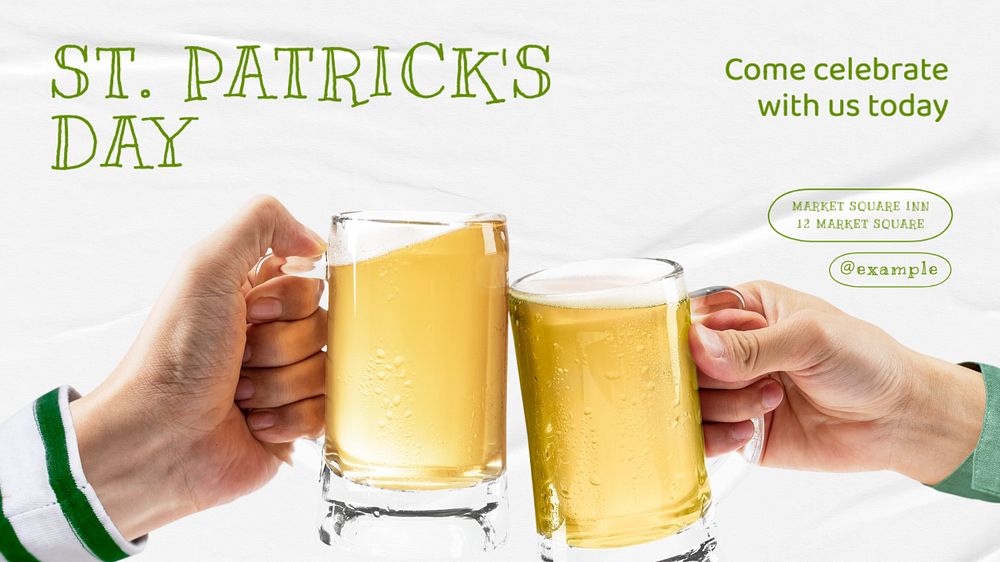 St. Patrick's Day  blog banner template, editable text