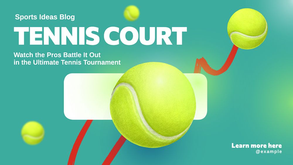 Tennis  blog banner template, editable text