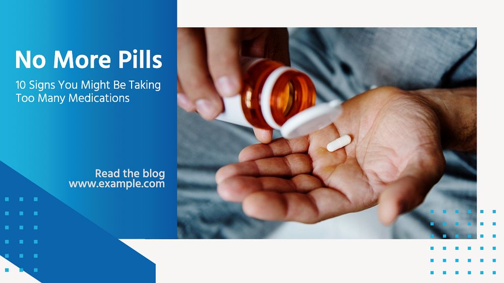 Pills & medication blog banner template, editable design