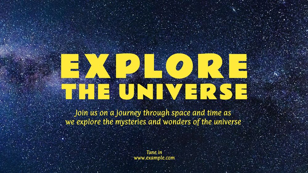 Explore the universe blog banner template, editable design