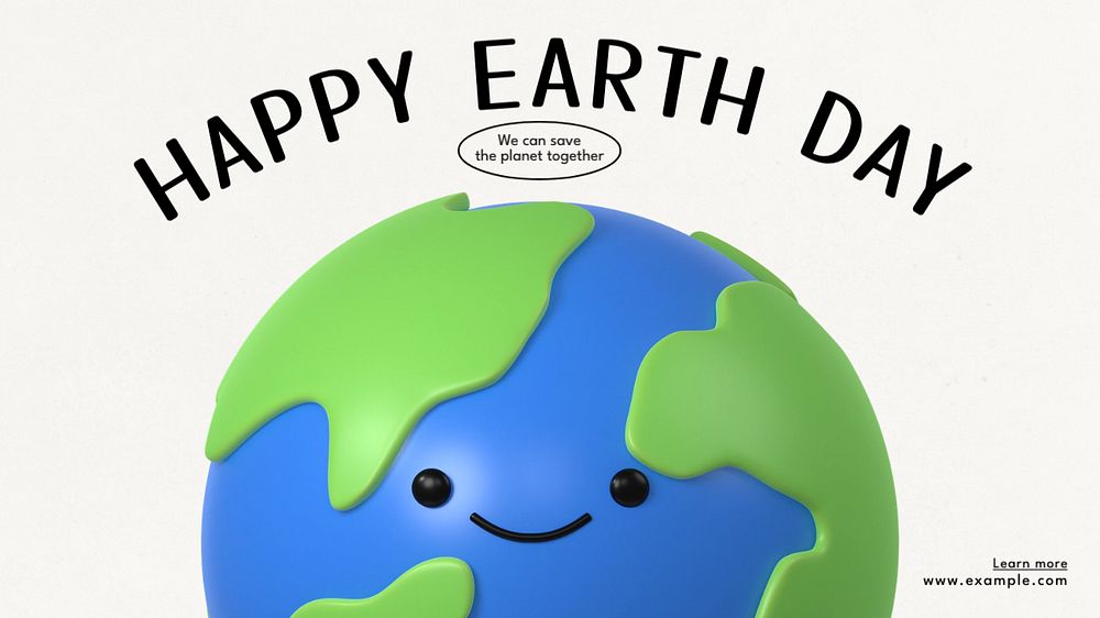 Happy earth day  blog banner template, editable text