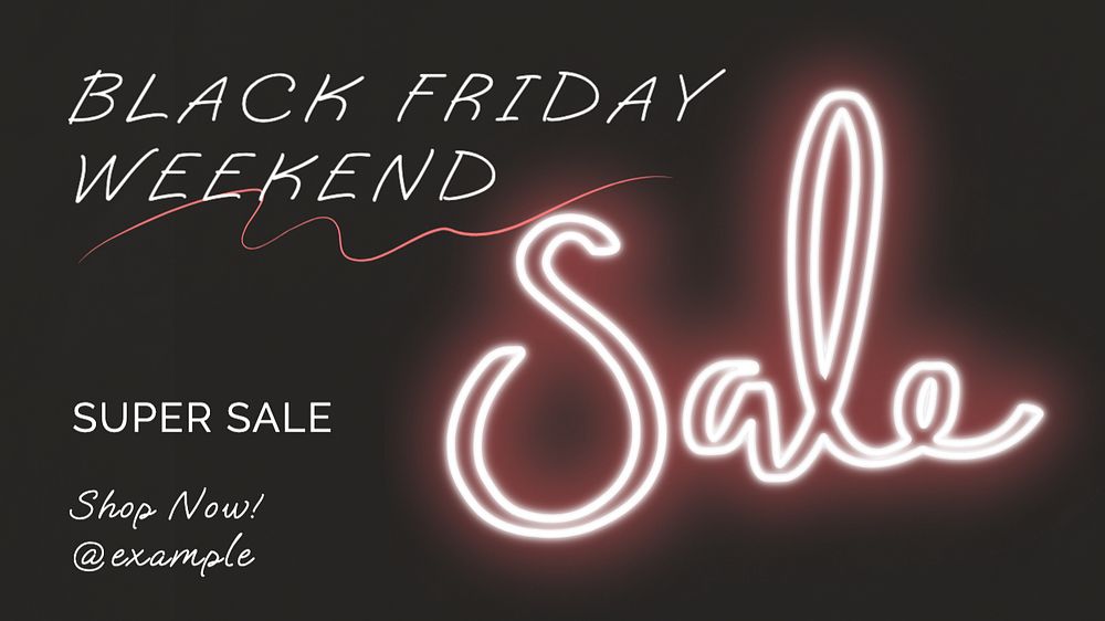 Black friday weekend  blog banner template, editable text