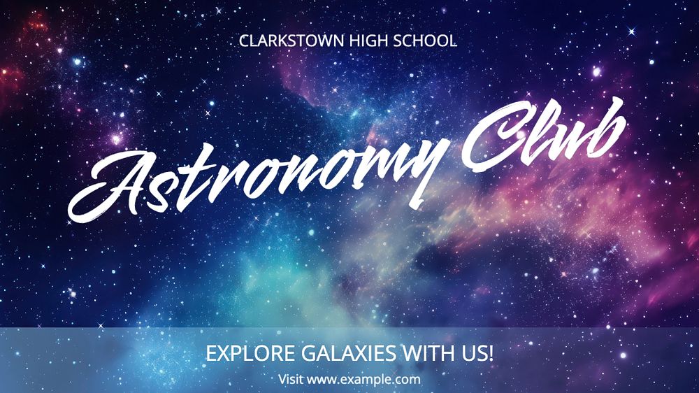 Astronomy club blog banner template, editable design