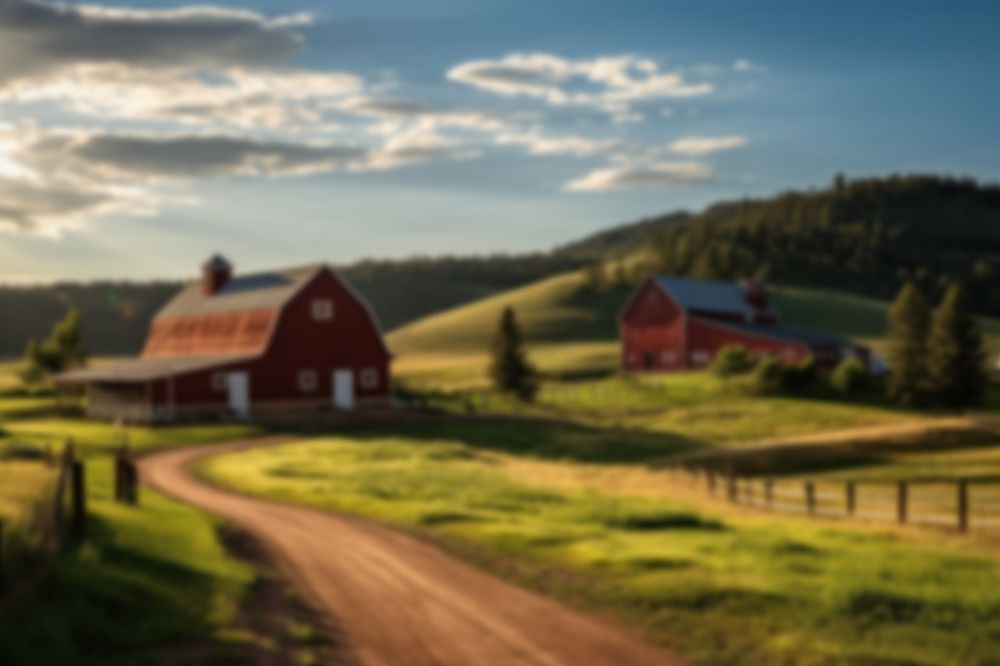 Editable blurred agricultural farm backdrop