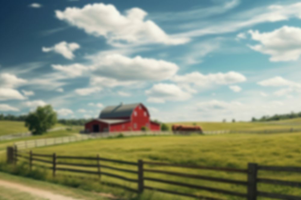 Editable blurred agricultural farm backdrop