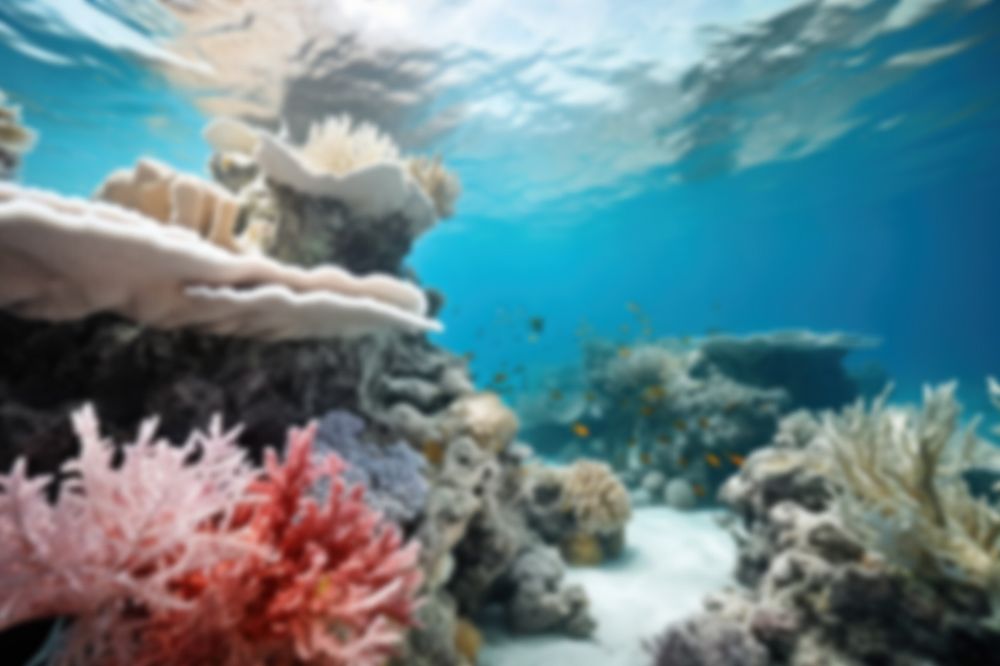 Editable blurred under the sea backdrop