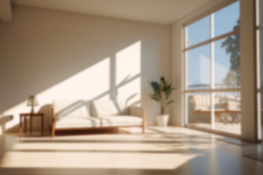 Editable blurred minimal living room backdrop