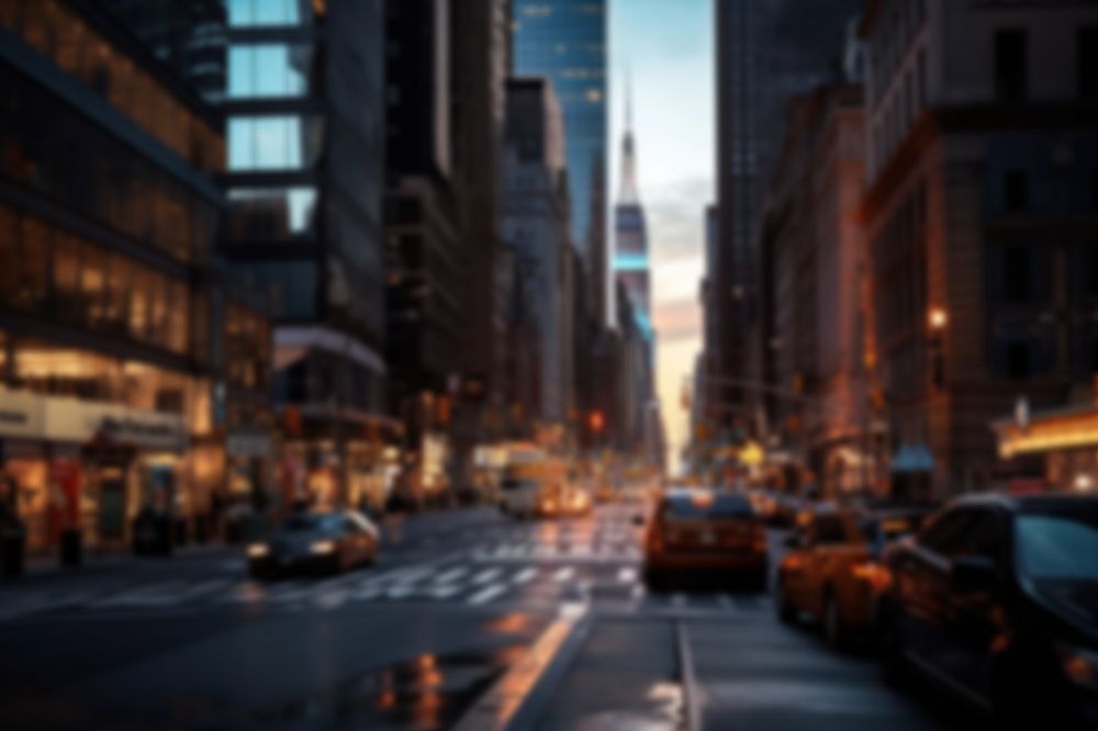 Editable blurred city at dusk backdrop