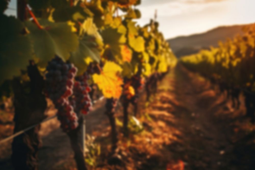 Editable blurred vineyard backdrop