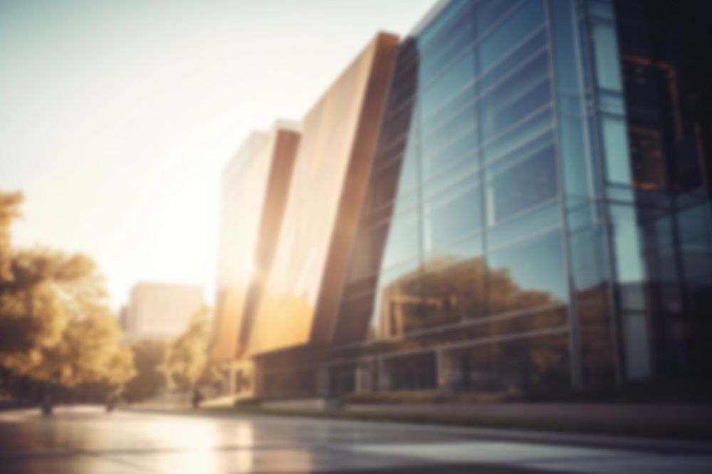 Editable blurred facade office building backdrop