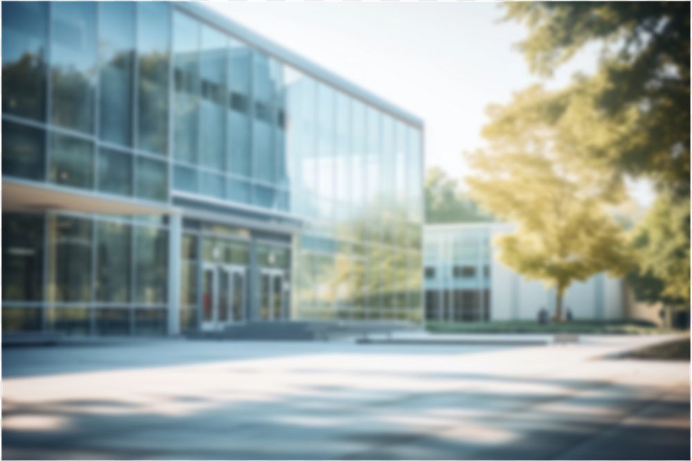 Editable blurred facade office building backdrop