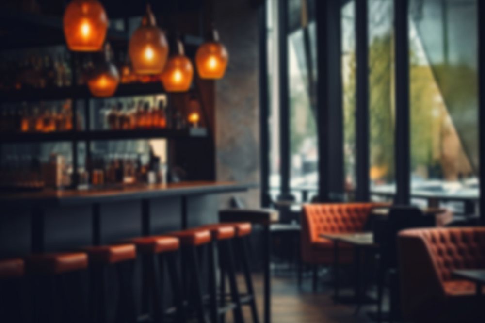 Editable blurred aesthetic cafe interior backdrop