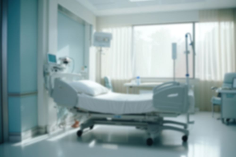 Editable blurred hospital room backdrop