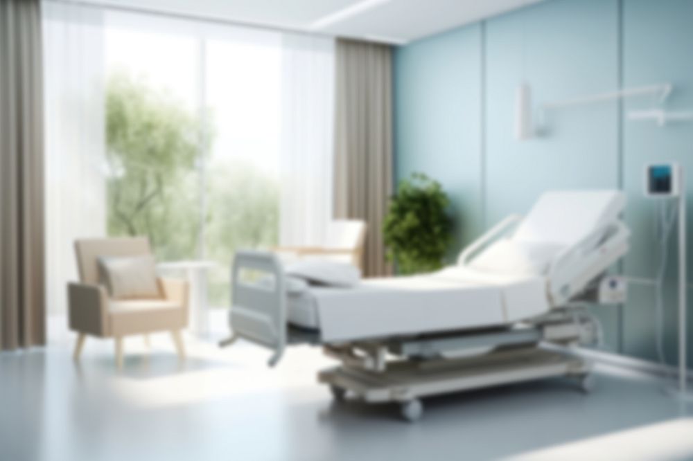 Editable blurred hospital room backdrop