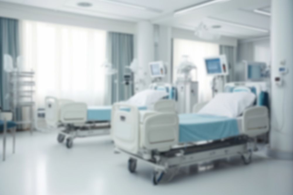 Editable blurred hospital room backdrop