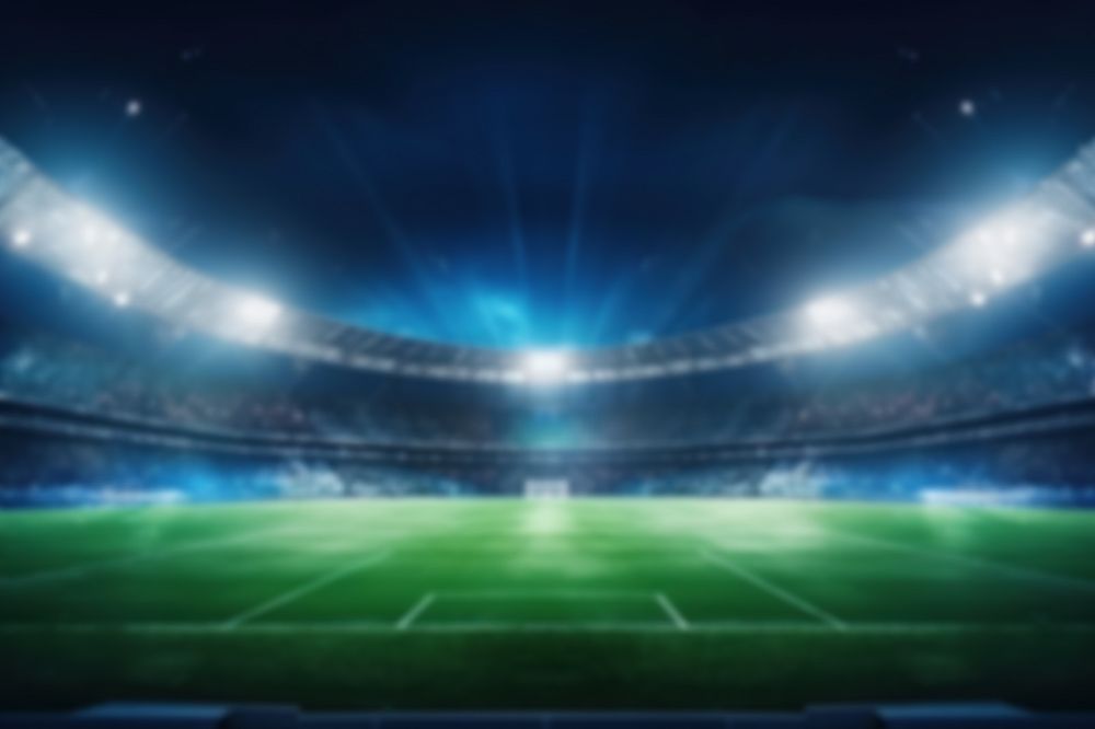 Editable blurred soccer stadium backdrop