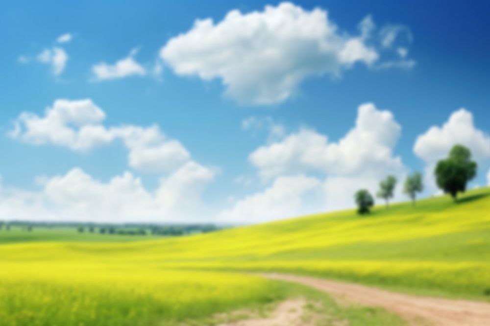 Editable blurred Spring green field backdrop